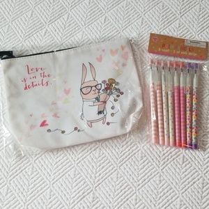 Pencil pouch and push pencils
